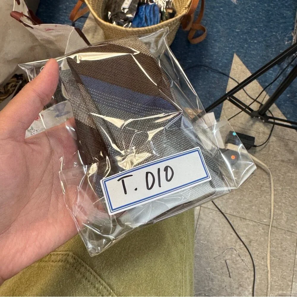 Madawaska Weavers Wool Striped Brown and Blue Men's Tie Vintage Handmade Canada